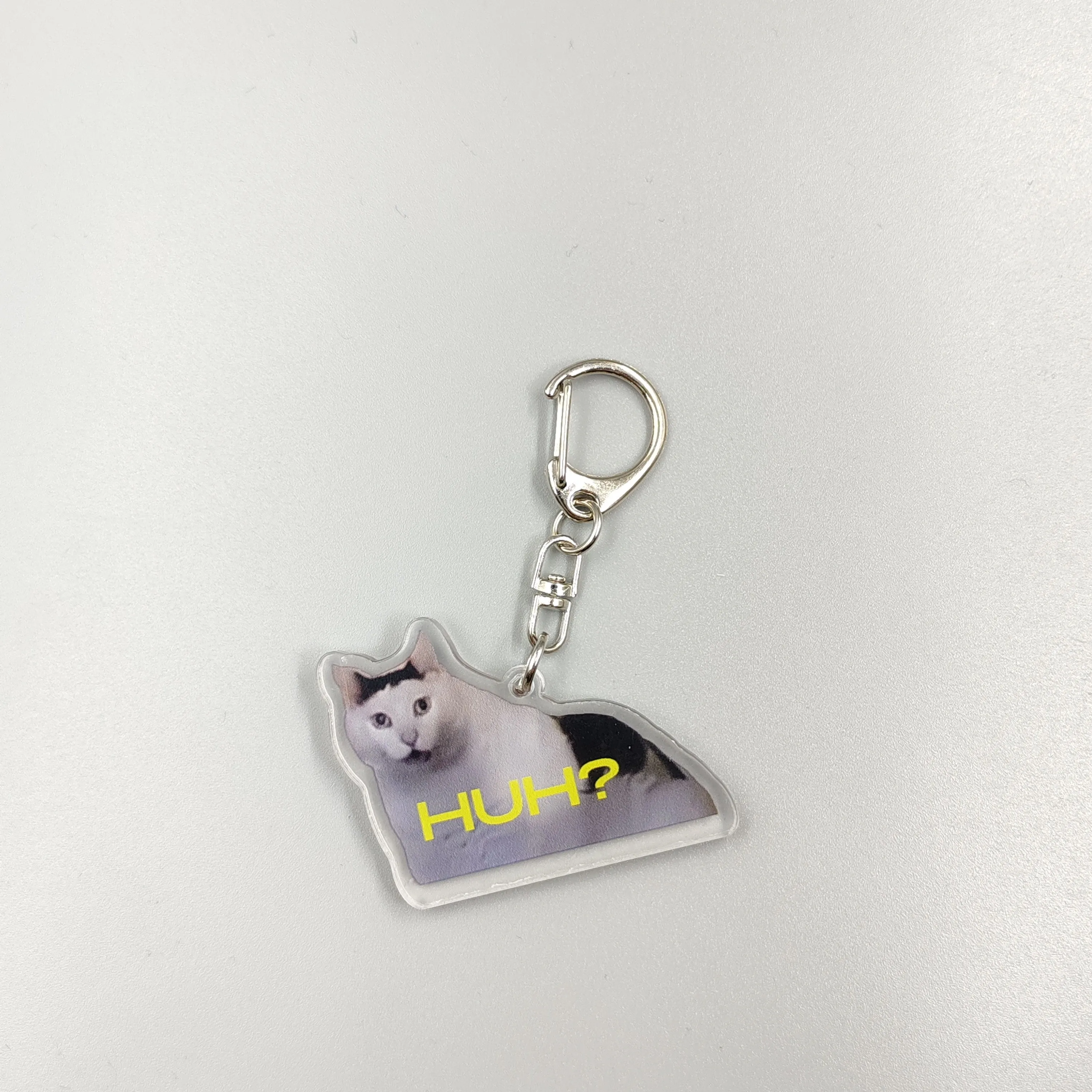 Color: WHITE, Size: 6 cm - Viral Video Memes Series Of Keychains -huh Cat Confused Shocked Cat,cat Crunching, Also Known As crunchy Cat, cat Crunching, c