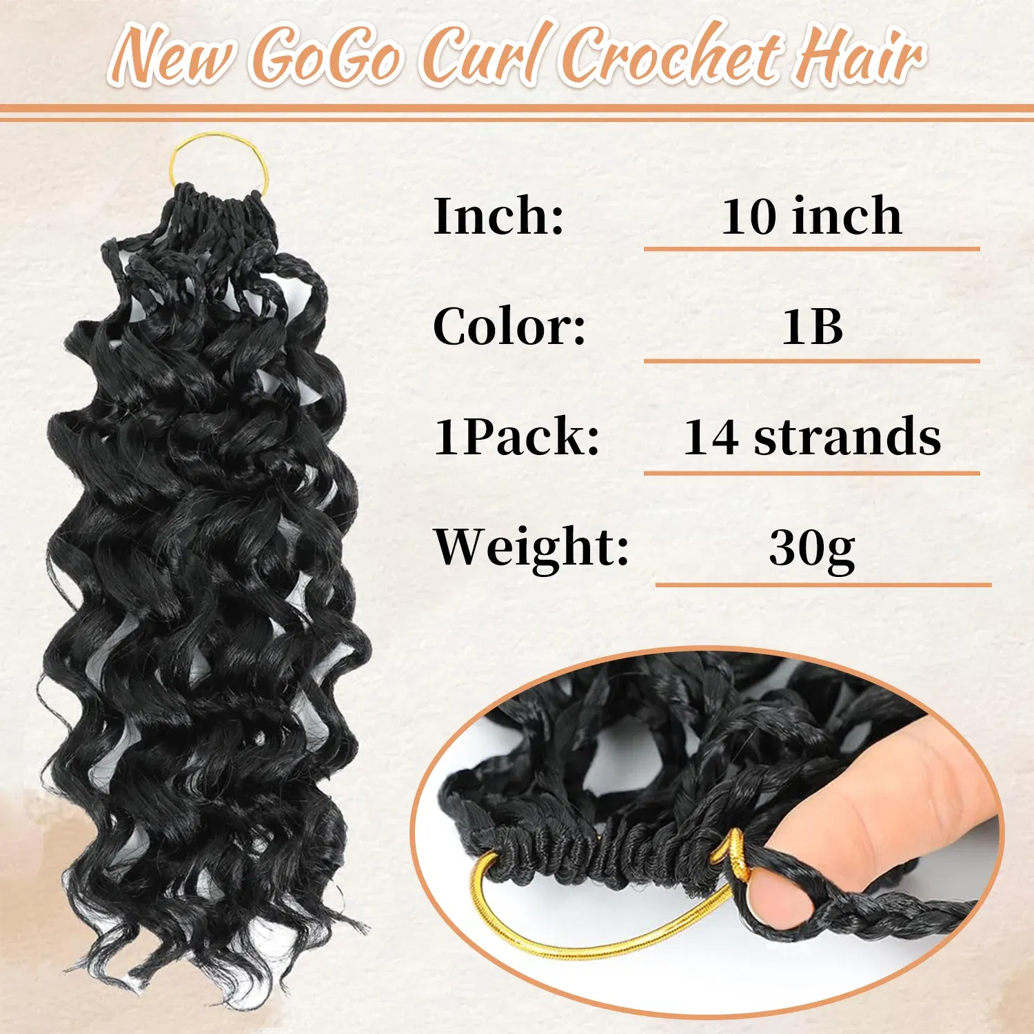 Color: #27, Stretched Length: 14inches, Bulk Buy: 8Pcs/Lot - Box Gogo Curl Crochet Hair for Black Women Pre looped Short Ocean Wave Crochet Hair Water Wave Beach Curl Crochet Braiding Hair