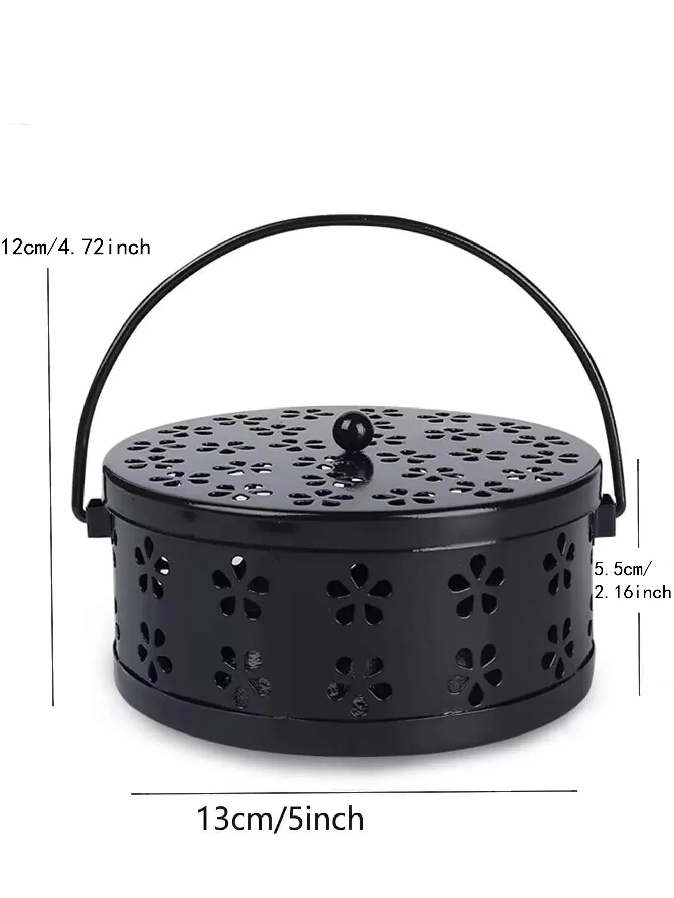 Color: Pink - Mosquito-repellent fireproof mosquito-repellent household with cover wrought iron sandalwood mosquito incense burner