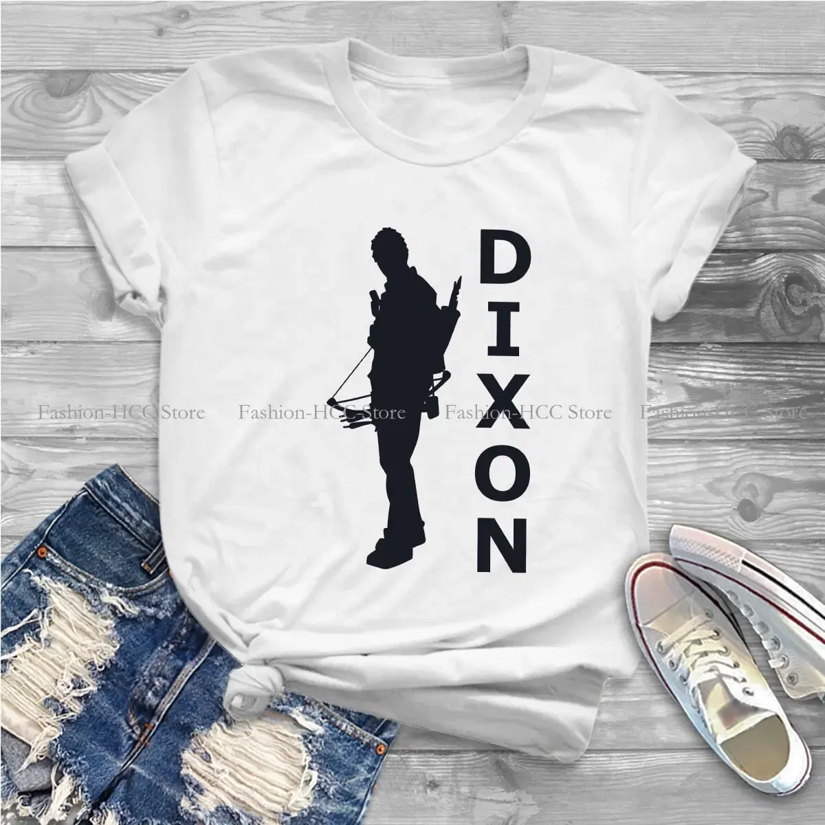 Color: black, Size: L - Daryl Dixon Classic Special Polyester TShirt The Walking Dead Dary Dixon Comfortable Hip Hop Gift Idea T Shirt Stuff