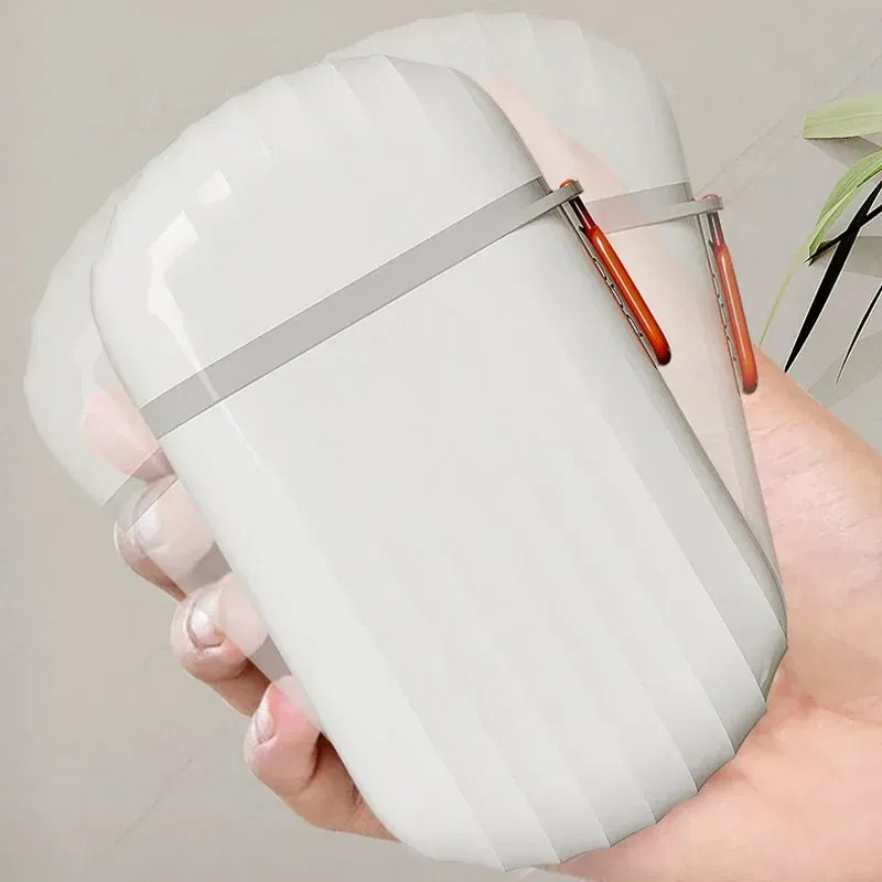 Color: Light Grey - 1-2Pcs Portable Travel Soap Dish Bathroom Items Soap Box With Lid For Traveling Container Products Household Merchandises Home