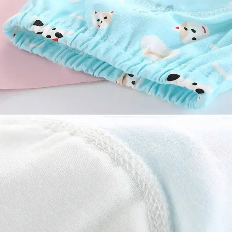 Color: Blue, Size: L - 4pc/Lot Cotton Training Pants Panties Waterproof Cloth Diapers Reusable Toolder Nappies Baby Underwear