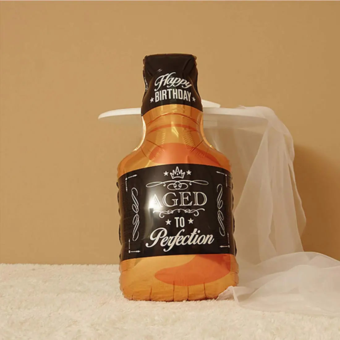 Color: light yellow - Whiskey Party Decor Happy Birthday Banner Whiskey Balloon Gold Number Balloon Aged To Perfection 40th Birthday Party Supplies
