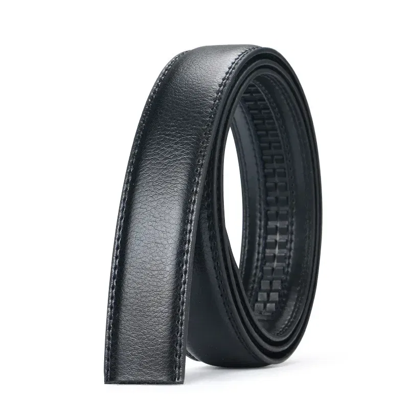 Color: Dark Brown, Belt Length: 160cm - Men No Buckle 3.5cm Wide 130 140 150 160 170 cm Large Plus Size Belt Straps No Buckle for Automatic Buckle Genuine Leather Belts
