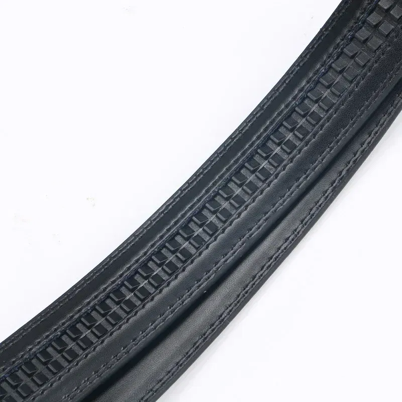 Color: Dark Brown, Belt Length: 160cm - Men No Buckle 3.5cm Wide 130 140 150 160 170 cm Large Plus Size Belt Straps No Buckle for Automatic Buckle Genuine Leather Belts