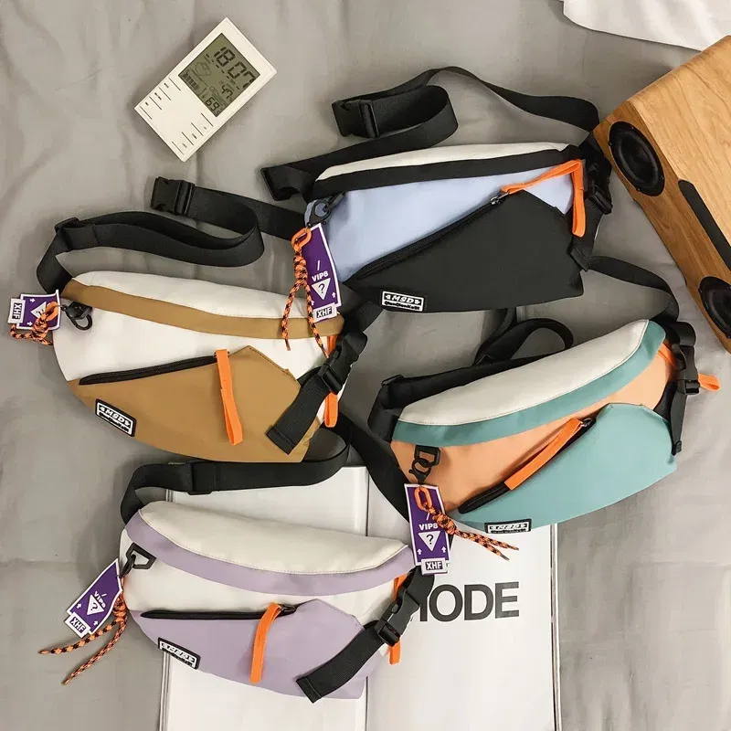 Color: green - Chest Rig Bag Women Fanny Pack Streetwear Chest Bags Multi-function Unisex Nylon Hip hop Waist Bag Phone pocket