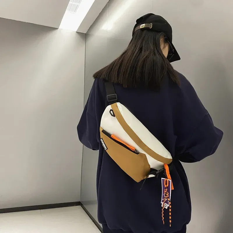 Color: green - Chest Rig Bag Women Fanny Pack Streetwear Chest Bags Multi-function Unisex Nylon Hip hop Waist Bag Phone pocket