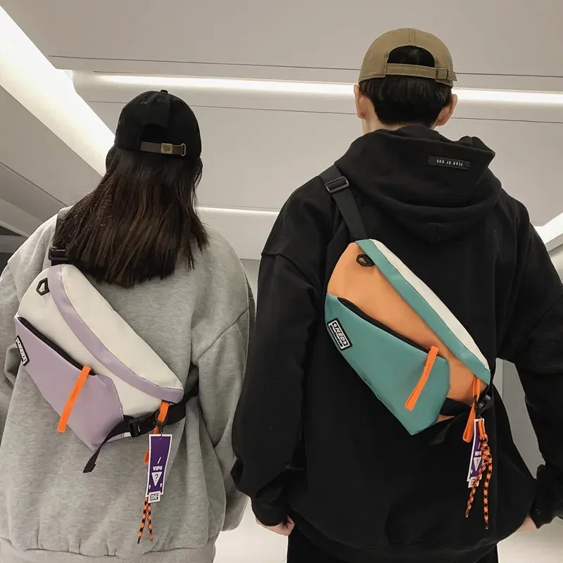 Color: green - Chest Rig Bag Women Fanny Pack Streetwear Chest Bags Multi-function Unisex Nylon Hip hop Waist Bag Phone pocket