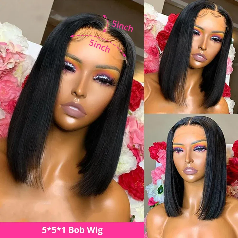 Hair Color: F2/33, Ships From: CHINA, Stretched Length: 10inches - 180% Short Bob Wig Lace Front Human Hair Wigs For Women Human Hair Bone Straight Human Hair Wig Transparent Lace Frontal Wig