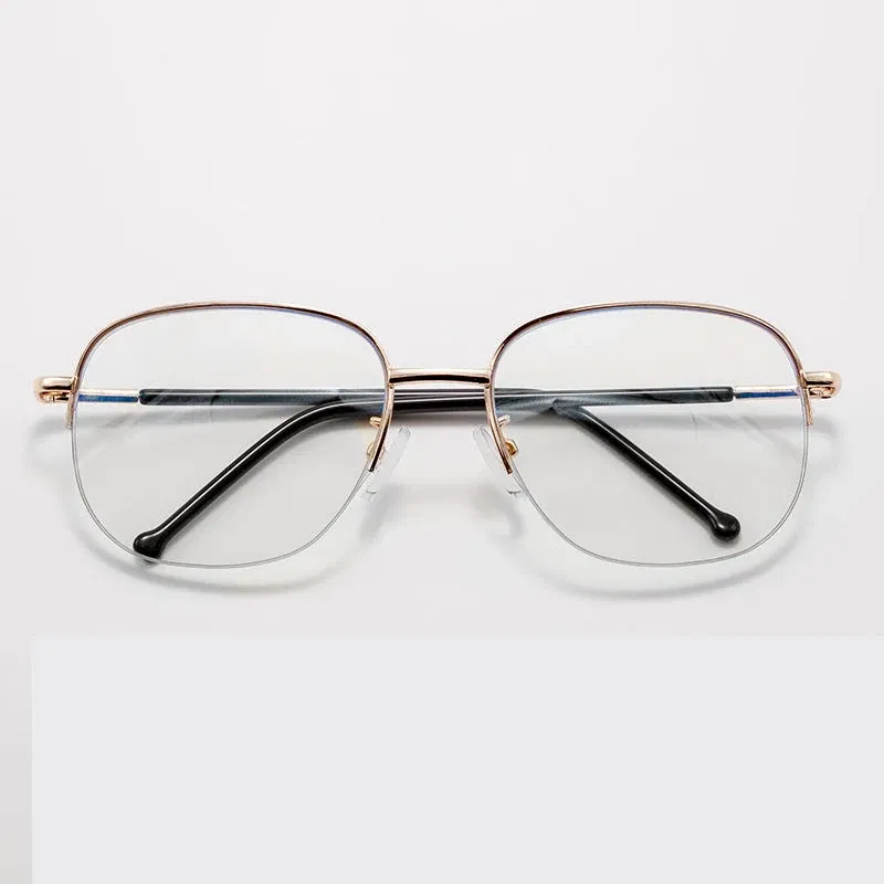 Frame Color: black, Eye Prescription: +150 - Smart zoom Multifocal Reading Glasses Men Women Progressive Anti Blue Ray UV Protect Hyperopia Glasses Half Frame Metal Titanium