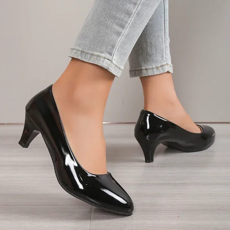 Color: WHITE, Shoe Size: 40 - Women Pumps Nude Shallow Mouth Women Shoes Fashion Office Work Wedding Party Shoes Ladies Low Heel Shoes Summer Heels Woeman
