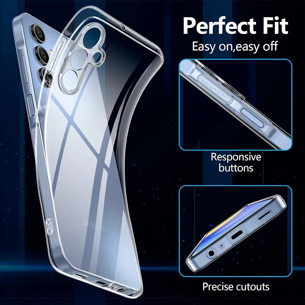 Material: PE - Ultra Thin Silicone Soft Case For Samsung Galaxy S25 S24 S23 S22 S21 S20 FE Plus Ultra Transparent Clear Cover Fundas