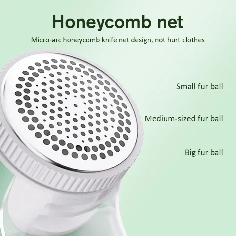 Color: Sky blue - Household Clothes Shaver Fabric Lint Remover Fuzz Electric Fluff Portable Brush Blade Professional Rechargeable Fur Ball Trimmer