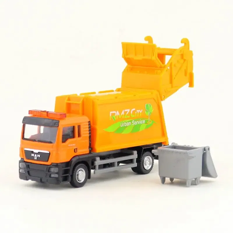 Color: Silver - Railed/Motor/Car/Bicycles Large Container Transport Truck Simulation Exquisite Diecast & Toy Vehicles RMZ city 1:64 Alloy Model