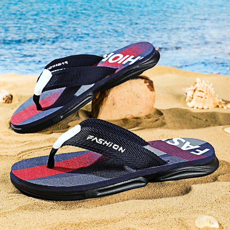 Color: ROYAL BLUE, Shoe Size: 42 - Summer Men's Flip-flops Massage Granule Men Slippers Comfortable Beach Sandals Men Casual Shoes House Flip Flops Bathroom Shoes