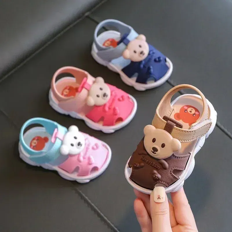 Color: Blue, Shoe Size: 3 - 2023 Summer Baby Boys Girls Sandals Children Beach Sandals Cartoon Infant Toddler Shoes Comfortable Soft Sole Kids Student Shoes