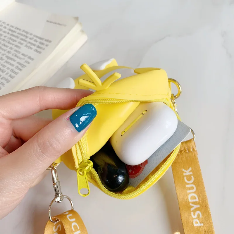 Color: Orange - Pokemon Bag Crossbody Bags for Children Mini Coin Purse Kawaii Fashion Toy Anime Action Figures Pikachu Eevee Funny Modelding