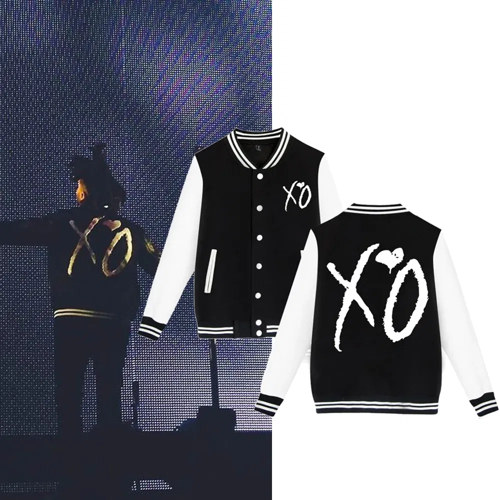 Color: Pink, Size: M - The Weeknd XO Jacket Hoodie The Weeknd The Host Music Sweatshirt Long Sleeve Baseball Uniform Clothes Unisex