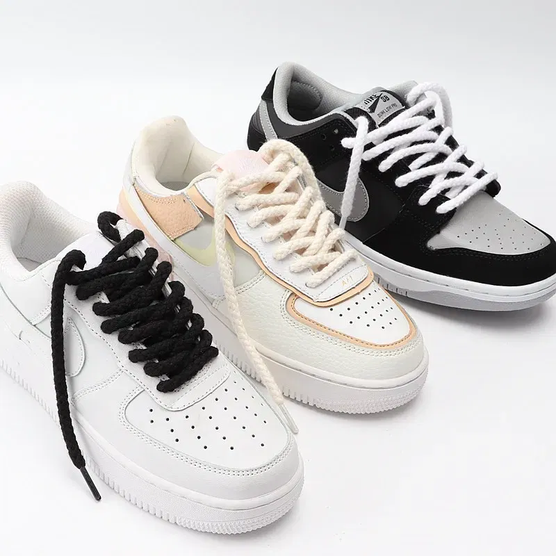 Color: Black, Length: 180 cm, Ships From: CHINA - 1Pair Linen Cotton Sneakers Laces for Shoes 8mm Bold Round Shoelaces Quality AF1 Shoe laces 100/120/140/160/180CM Shoestrings