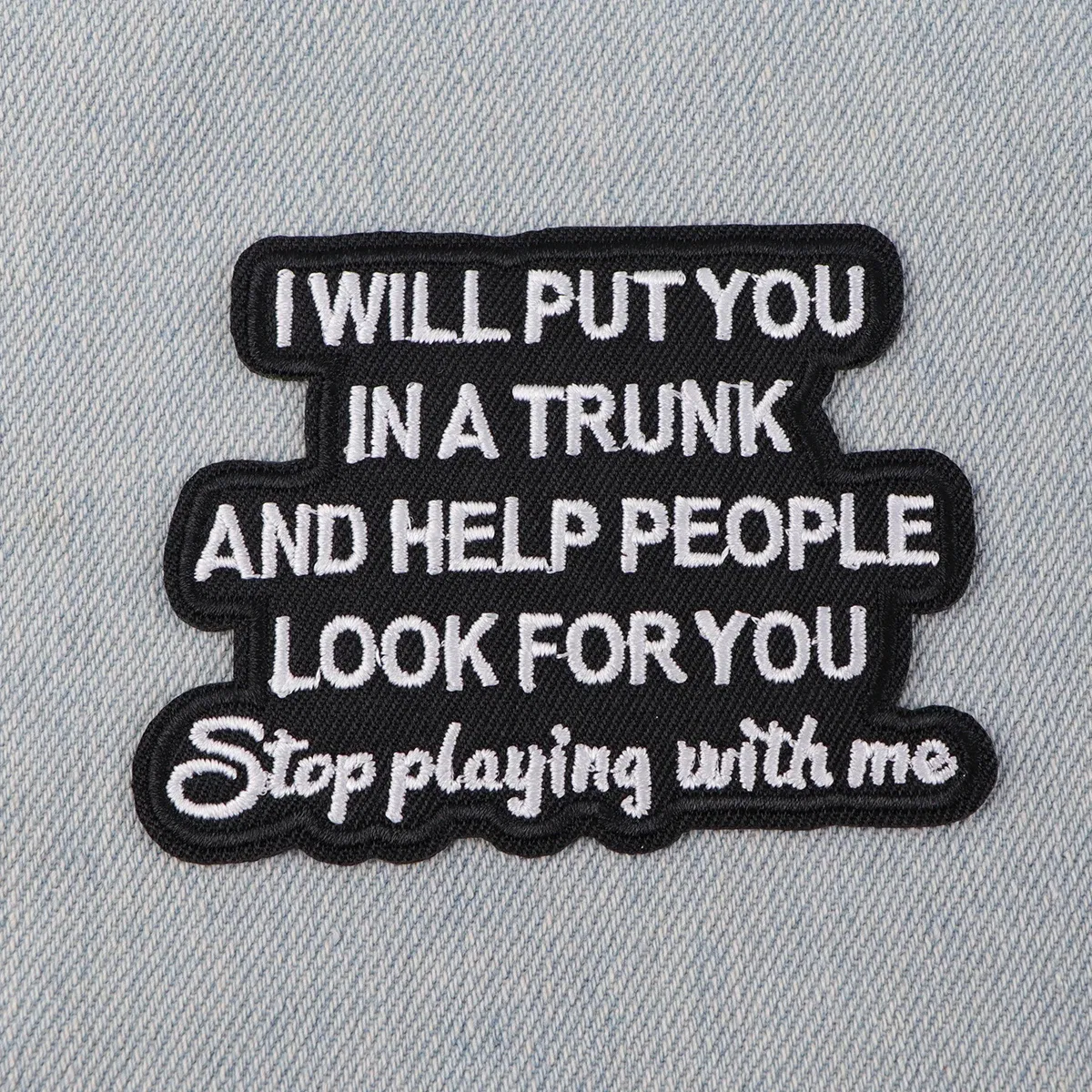 Color: antique silver - Twilight Moon Embroidery Patch Funny Quotes Iron On Patches For Clothing Thermoadhesive Patches On Clothes DIY Sew Badges