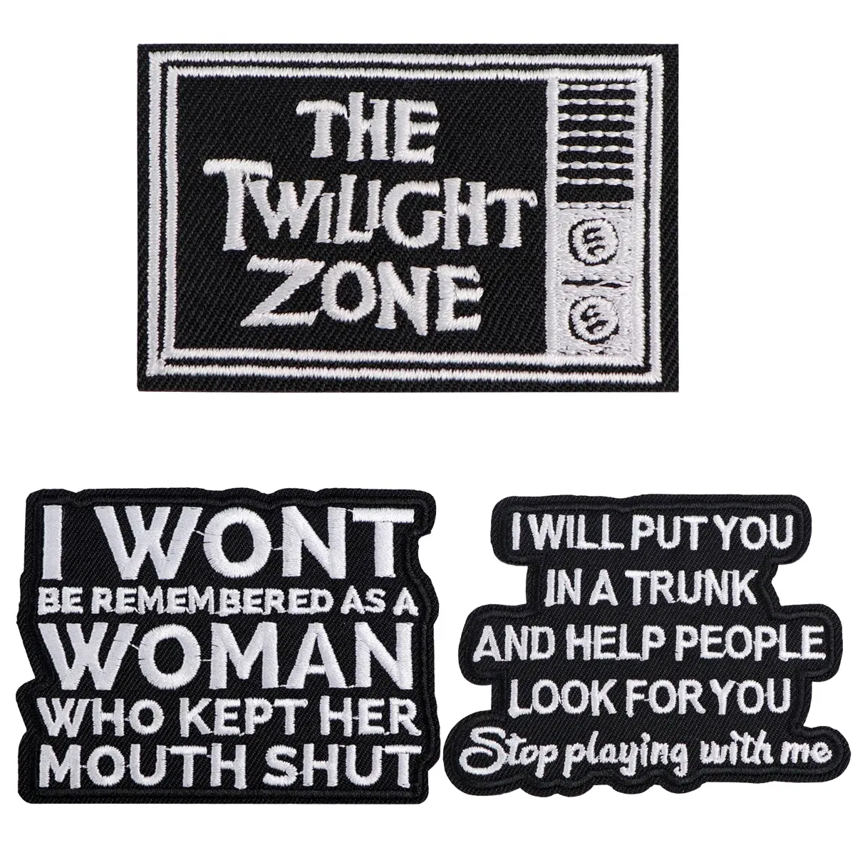 Color: antique silver - Twilight Moon Embroidery Patch Funny Quotes Iron On Patches For Clothing Thermoadhesive Patches On Clothes DIY Sew Badges