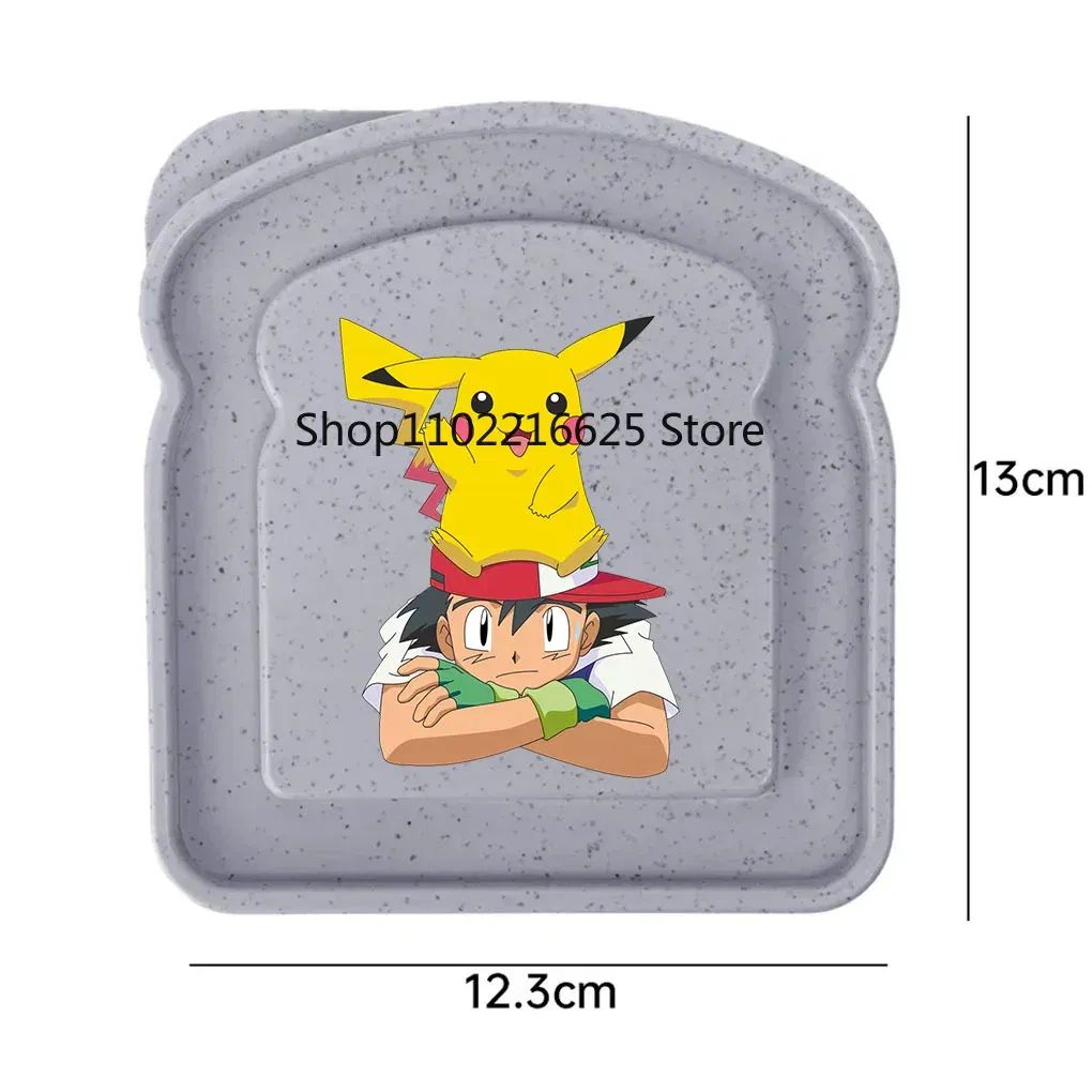 Color: Gold - new pokemon Sandwich Containers Lunch Toast Storage Box With Lid Portable Food Storage Reusable Microwave Lunch Sandwich Box