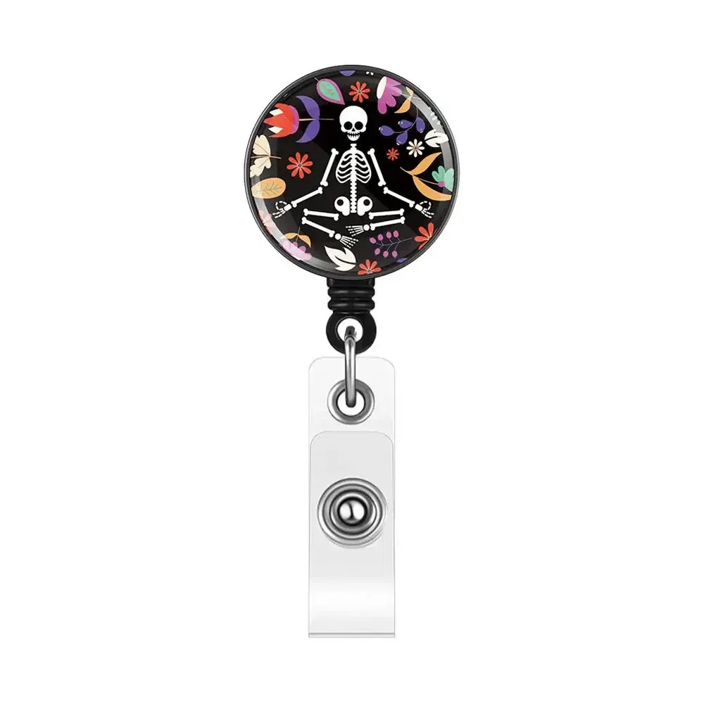 Color: Light Grey - X-Ray Badge Reel Retractable Radiology Badge Reel Holder Ct Rays Nurse Doctor Student Card Reel Clip Office Supply Recoil Badge