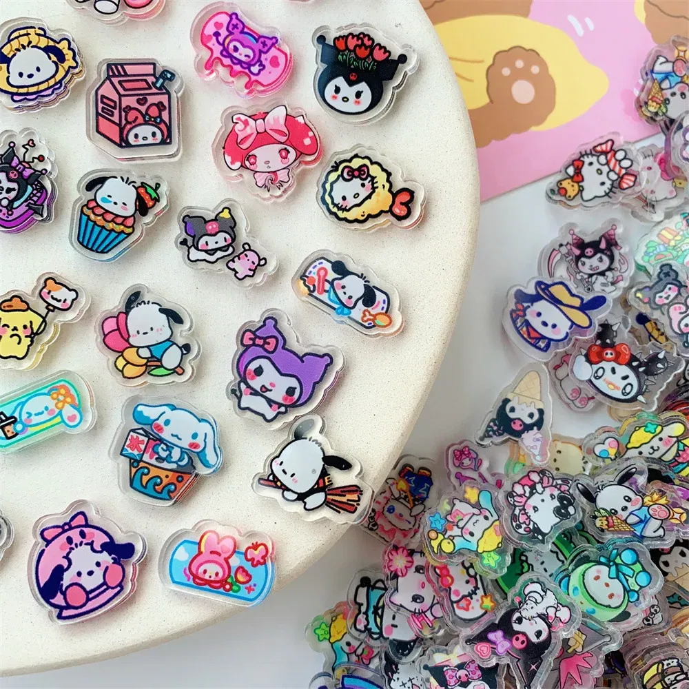 Color: Red, Size: 12" - 2cm 100g Sanrio Kuromi Hello Kitty Crayon Shin-chan Anime Collection Acrylic Pendant DIY Accessory Keychain PP Clip Patch