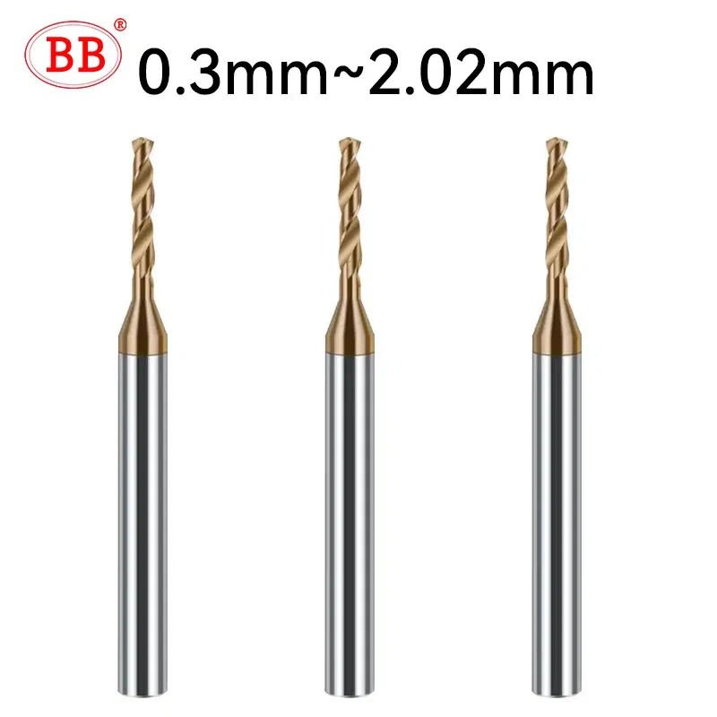 Hole Diameter: 3.8mm - BB 0.3~2.02mm Micro Drill Solid Carbide Bit Mini CNC Hole Making 3D Shank Diameter 4mm D4 Metal Steel Plastic 1PCS