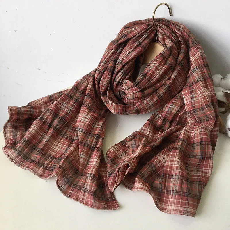 Color: Brown, Ships From: CHINA, Age Range: >8Y - Autumn and winter cotton classic fashionable plaid unisex scarf Couple Scarves