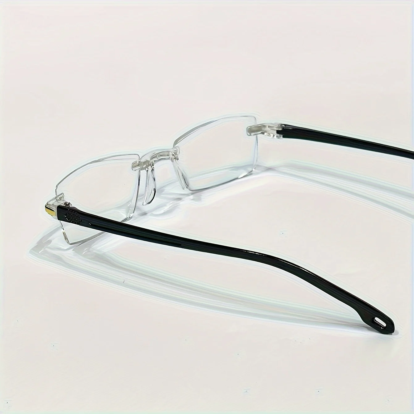 Frame Color: black, Eye Prescription: +350 - 10pcs Reading Glasses Blue Light Blocking Glasses Rimless High-Definition Presbyopia Glasses For Women And Men +1.0 - +4.0