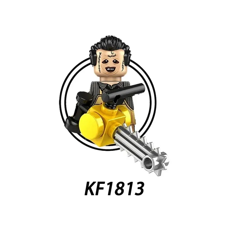 Color: WHITE - 2025 Building Blocks KF6173 KF6175 KF6176 Halloween Horror Jason Sally Leather Face Jack Character Figures Bricks Children Toys