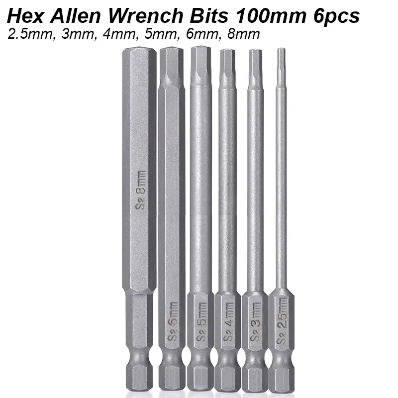 Color: GRAY - Hex Allen Wrench Bit Set Metric Imperial SAE Screwdriver Electric Power Drill Adapter Driver Key Socket Security Magnetic Tip
