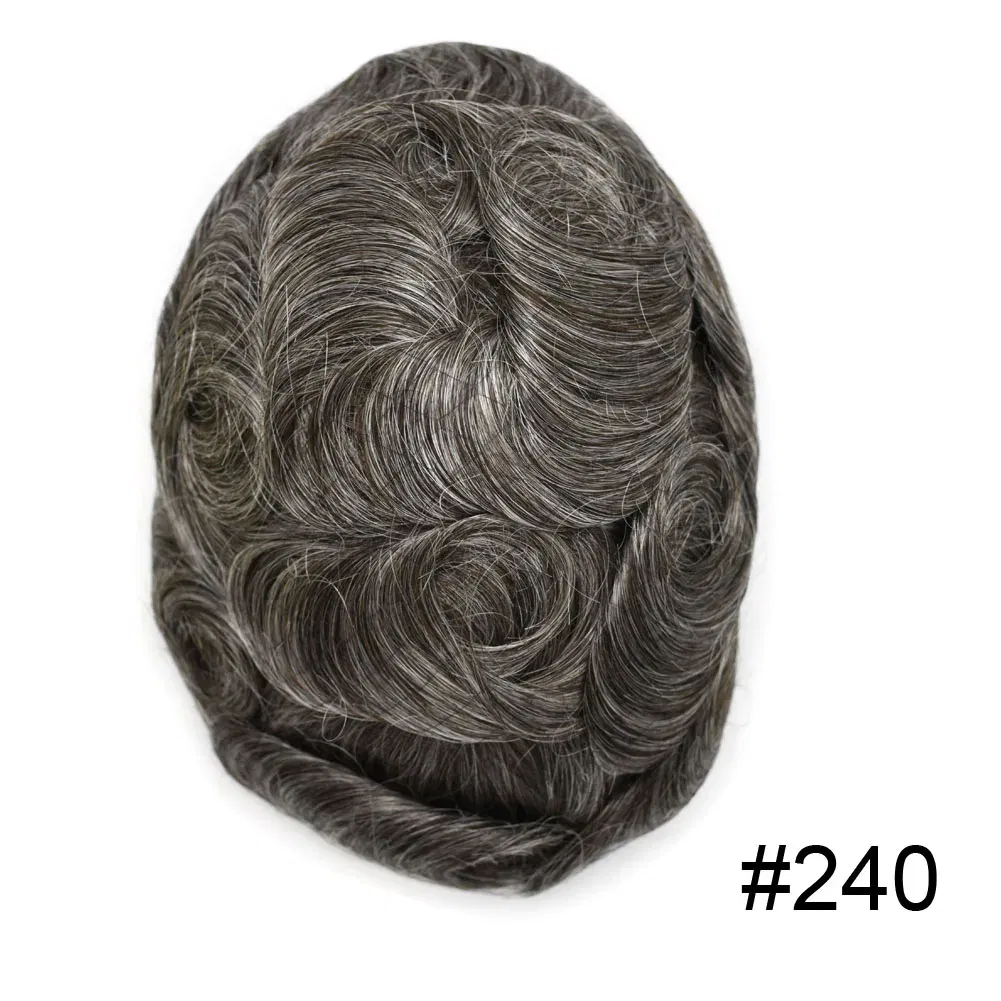 Toupee Color: 240#, Toupee Density: 100%, Length: 6 inches, Ships From: CHINA, Toupee Size: 8x10 - Men Toupee Hair Systems Ultra Thin Skin 0.06MM V-LOOP Capillary Prosthesis Invisible Hairline Real Human HairPieces Hair Units