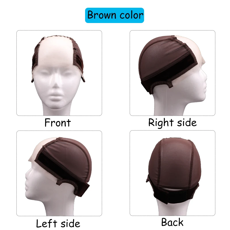 Color: Beige - Female Headband Wig Cap Hd Lace Wig Cap For Wig Making U Part Wig Caps With Adjustable Velvet Wig Grip To Wear Wig Nude Hair Net