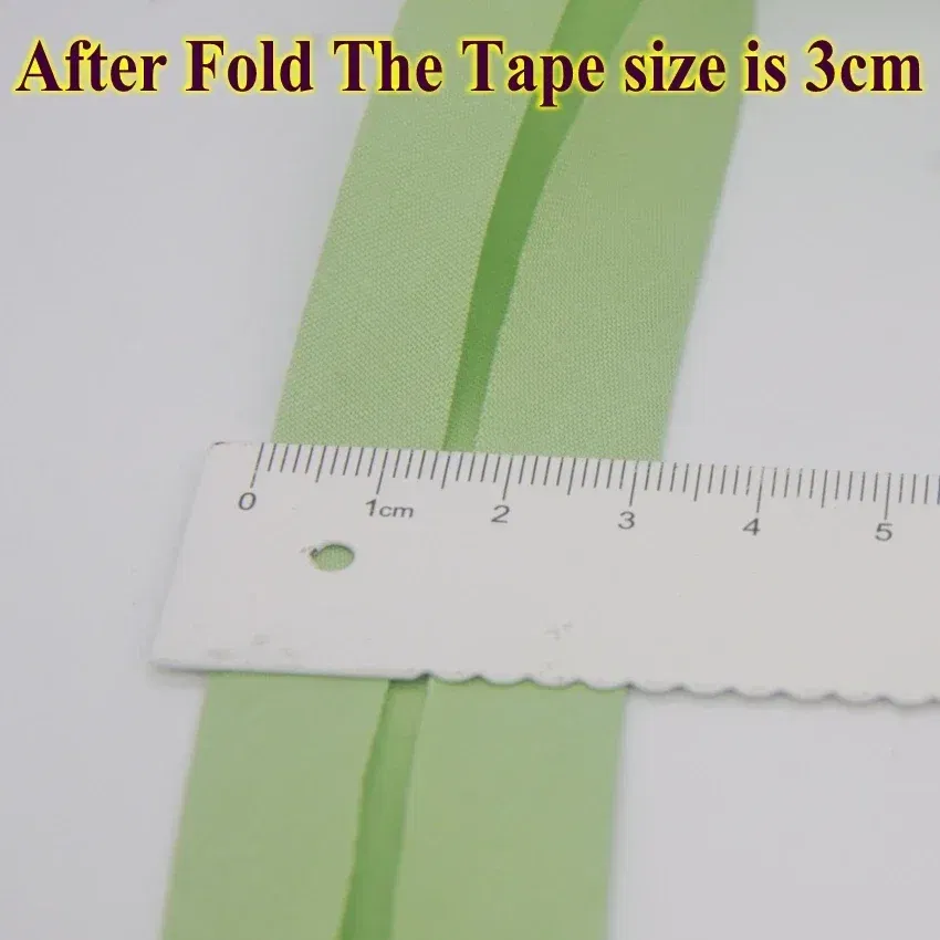 Color: WHITE, Size: L - Cotton Bias Binding Tape Size 3cm *10meter Solid Color DIY Handmade Sewing Material Bias Tape