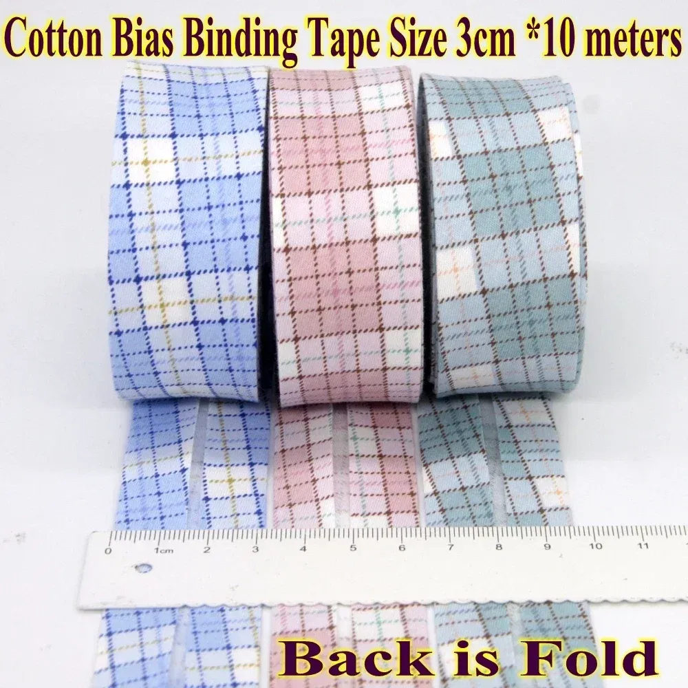Color: WHITE, Size: L - Cotton Bias Binding Tape Size 3cm *10meter Solid Color DIY Handmade Sewing Material Bias Tape