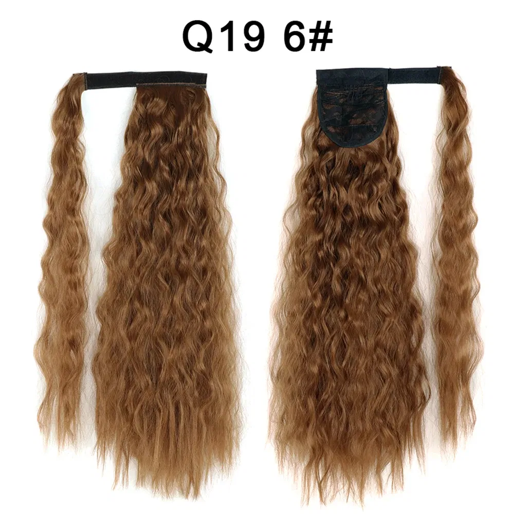 Color: #30 - LINWAN Synthetic Long Straight Wrap Around Clip In Ponytail Hair Extension Heat Reistan Pony Tail Fake Hair