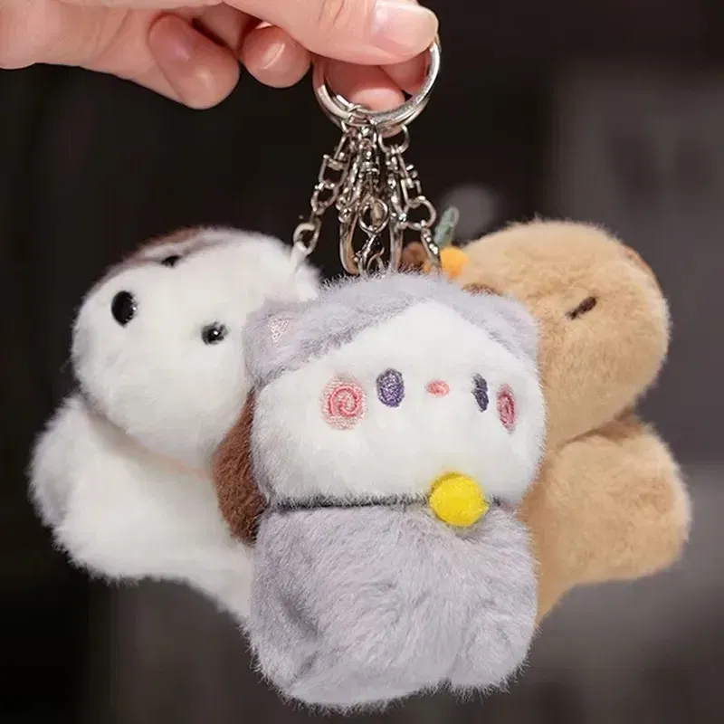 Color: Pink, Height: 0-10cm - Capybara Slap Snap Wrap Capibara Plushie Wristband Bracelet Kawaii Cute Dog Cat Plush Toy Hand Ring Creative Funny Gift