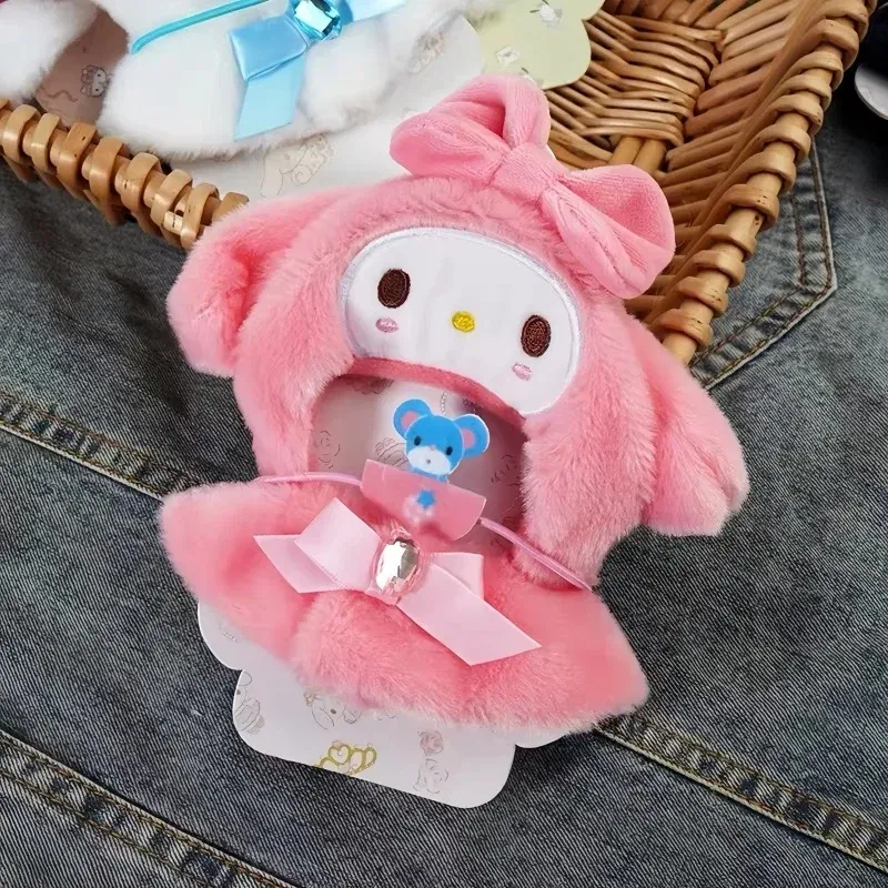 Color: SKY BLUE - Labubu Sanrio Cape Skirt Suit Sitting Party Hello Kitty Kuromi Clothes Monsters Vinyl Labubu Outfit Clothing Hat Accessory Gift