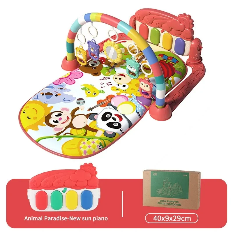 Color: multi - Baby Fitness Frame Floor Mat Newborn Piano Crawling Blanket Pedal Children Play Mat Rack Crawling Blanket Infant Play Rug Gifts