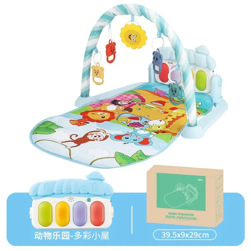 Color: multi - Baby Fitness Frame Floor Mat Newborn Piano Crawling Blanket Pedal Children Play Mat Rack Crawling Blanket Infant Play Rug Gifts