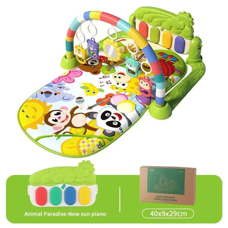 Color: multi - Baby Fitness Frame Floor Mat Newborn Piano Crawling Blanket Pedal Children Play Mat Rack Crawling Blanket Infant Play Rug Gifts