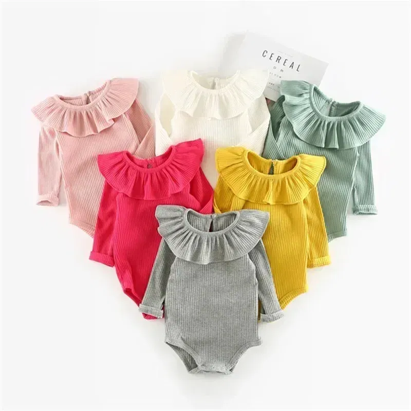 Color: Yellow, Kid Size: 6M - Cute Baby Girl Clothes Spring Autumn Newborn Girls Romper Infant Baby Girl One piece & Bodysuit