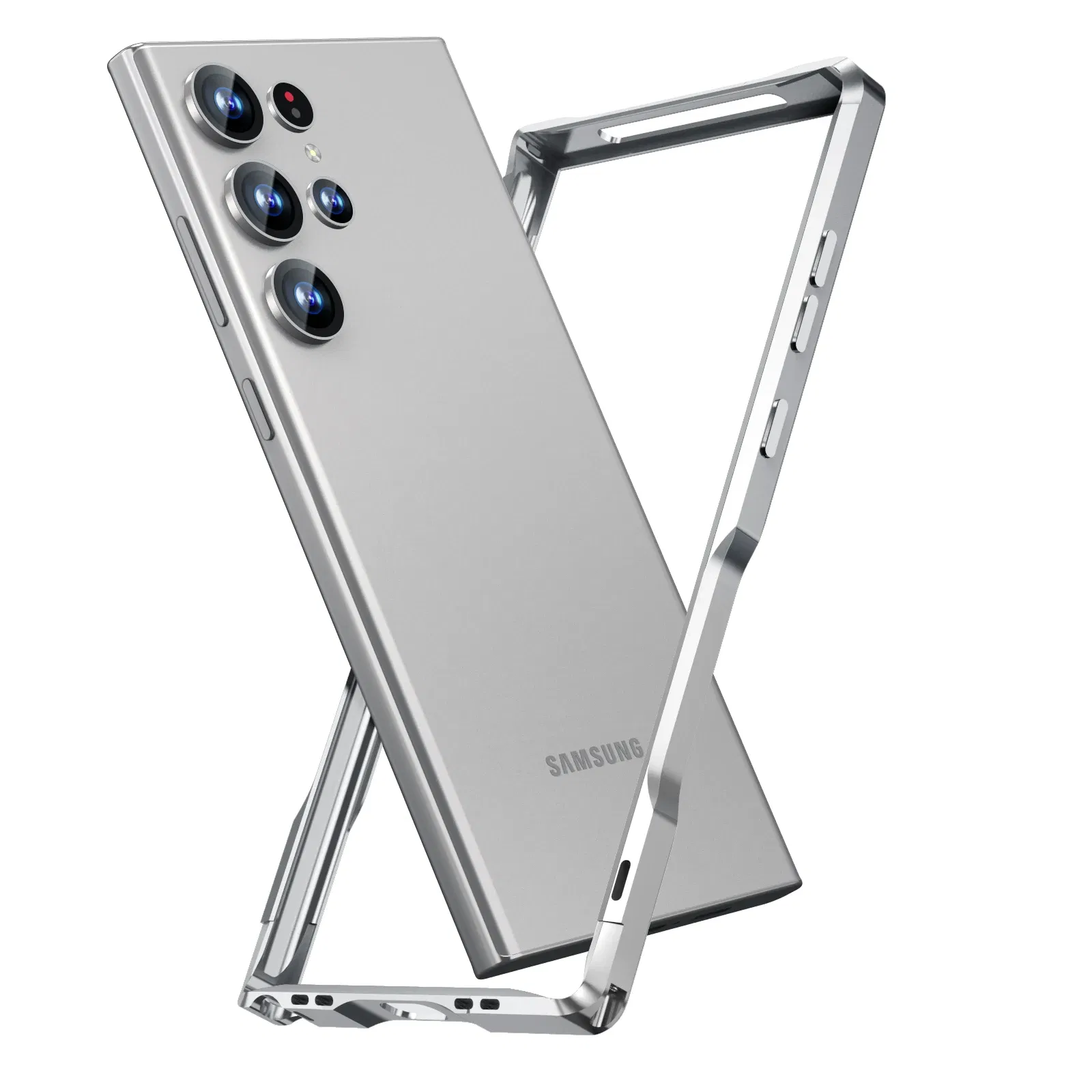 Color: black, Material: CANVAS - Luxury Aviation Aluminum Alloy Bumper Phone Case For Samsung Galaxy S25 S24 S23 S22 Ultra S25Edge Metal Frame Shockproof Cover