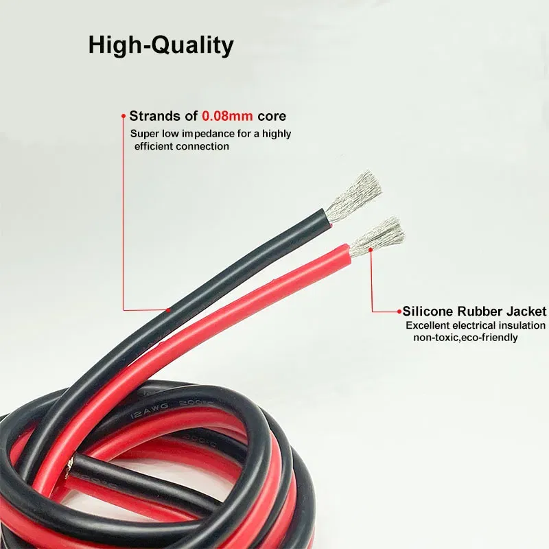 Color: WHITE, Specification: 30 AWG, Length: 3m - Super Soft 2 Pin Red and Black Silicone Cable 28awg 26awg 24 22 20 18 16 14 12awg 10awg 8awg High Temperature Tinned Copper Wire