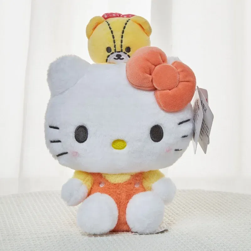 Color: Red - 20-25cm Genuine Sanrio characters My Melody Kuromi Cinnamoroll Kt Cat Plush Toy Anime Stuffed Animals Christmas Birthday Gifts