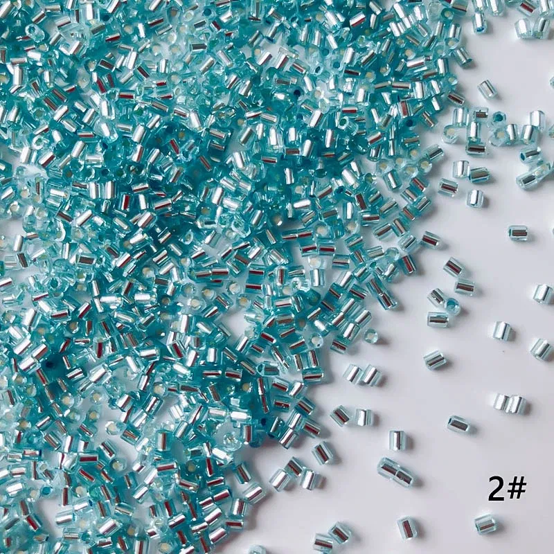 Color: black, Item Diameter: 2mm - 2mm Glass Seed Loose Beads Silver Color Inner Long Tube Charms DIY Craft Bracelet Jewelry Making Supplies Necklace Accessories