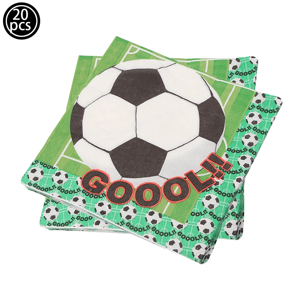 Color: Blue - Soccer Birthday Party Decorations Disposable Tableware Paper Plates Cups Napkins Tablecloth Balloon Banner Soccer Party Supplies