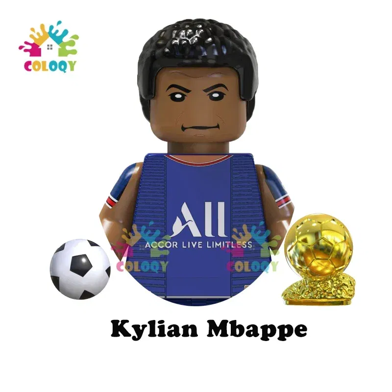 Color: plum, Ships From: CHINA - Kids Toys World Famous Football Stars Building Blocks Sport Player Mini Action Figures Golden Cup Toys For Boys Christmas Gifts